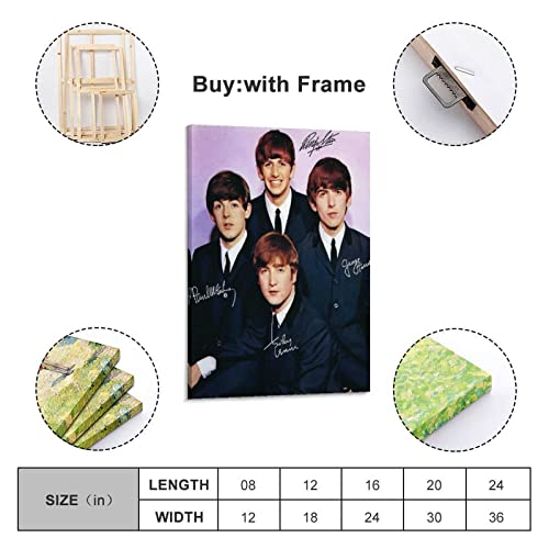 Peinture décorative rétro sur toile pour décoration de chambre à coucher Motif groupe de rock britannique The Beatles 50… - Les Beatles, Paul McCartney, John Lennon, RIngo Starr, George Harrison Peinture décorative rétro sur toile pour décoration de chambre à coucher Motif groupe de rock britannique The Beatles 50… – Image 3