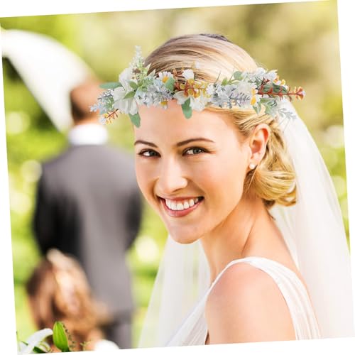 Couronne de fleurs artificielles mariage serre-tête léger et réaliste - 5