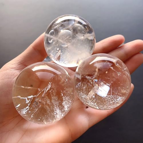 Boule de cristal de quartz de grande taille 12cm avec support en bois noble pour salon