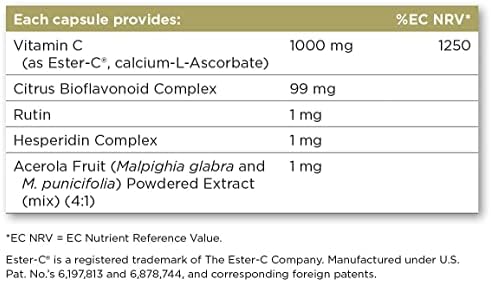 Solgar Ester-C 1000 Mg Vitamin C Capsules, Pack of 90