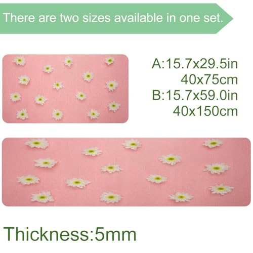 Tapis de cuisine antidérapant lavable pour sol propre et sécurisé rose - 4