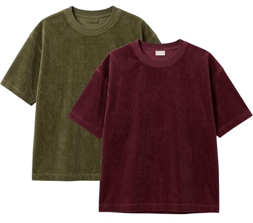 Image of RodZen Oversized Fit Half Sleeves Round Neck Textured Polycotton T-Shirt for Women /Girls (Pack of 2)