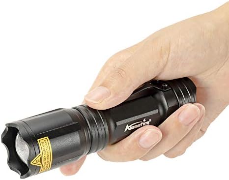 Alonefire X004 4 Color in 1 LED Tactical Torch Rechargeable Red Green Blue White Light Flashlight Waterproof Zoomable with Lithium Battery, Charger for Camping Hiking Hunting Fishing Police Adults