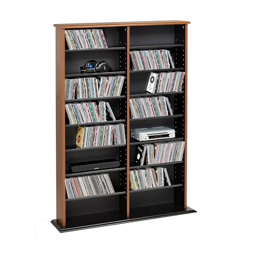 Prepac 2 Column 38.75' Wide Display Cabinet Media, Double Width Wall Storage, Cherry