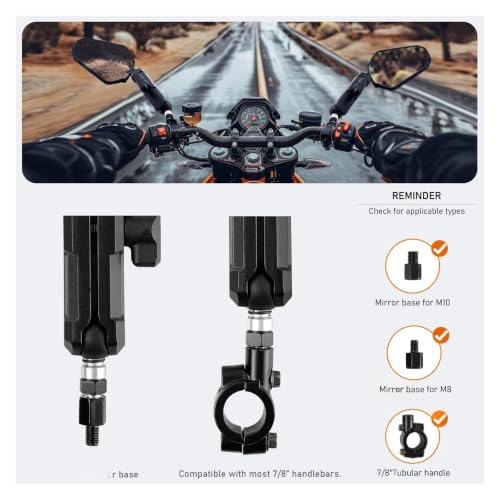Espejo retrovisor de moto plegable con ajuste de ángulo universal 5