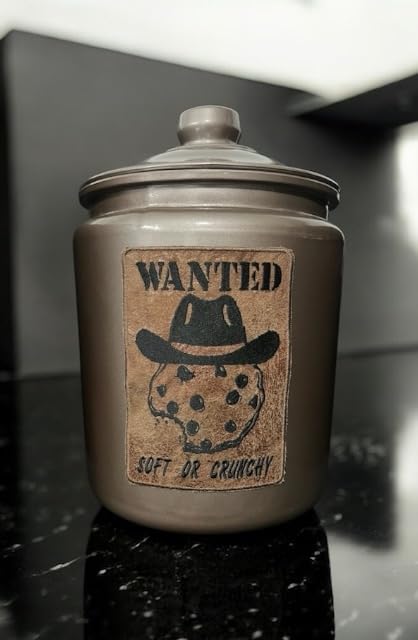 SUNDAY BUM Decorative Embroidery On Faux Leather Patches Glass Cookie Jars 2 Gallon VARIOUS DESIGNS