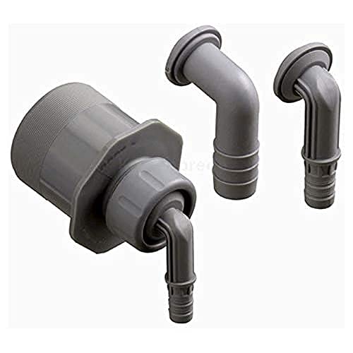 Otto Haas JENNY, DN 50 mit 3/8 und 1/2 Tülle, Geruchsverschluss und Rückstausicherung, DIN 4102-B2. Passend für DN50 (Muffe), Grau