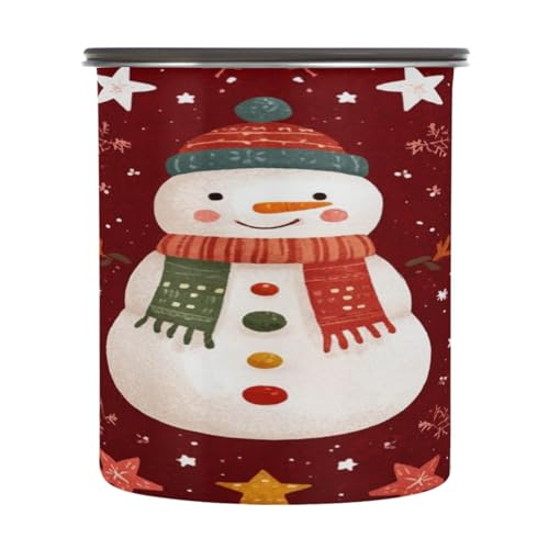Envase para café con diseño de muñeco de nieve rojo 500 ml