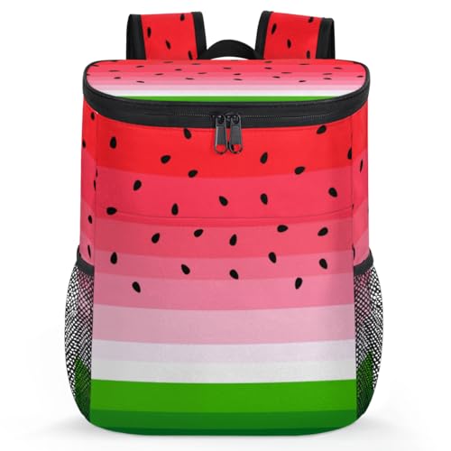 Watermelon Print Cooler Backpack Insulated Soft Cooler Bag Lightweight Waterproofing