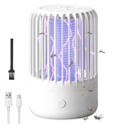 XPJBKC Lampara Antimosquitos, 360° Mata Mosquitos Electrico con Luz UV, Portátil Recargable Lampara Mosquitos, Matamosquitos Para Interior y Exterior