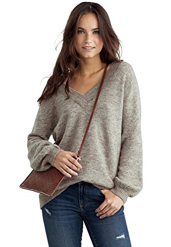 ellos Plus Size Crossover V-Neck Pullover