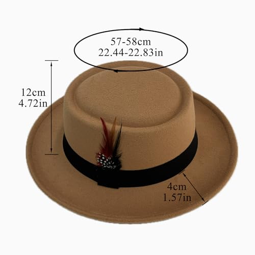 Sombrero Classic Pork Pie con Plumas Talla Única miniatura 2