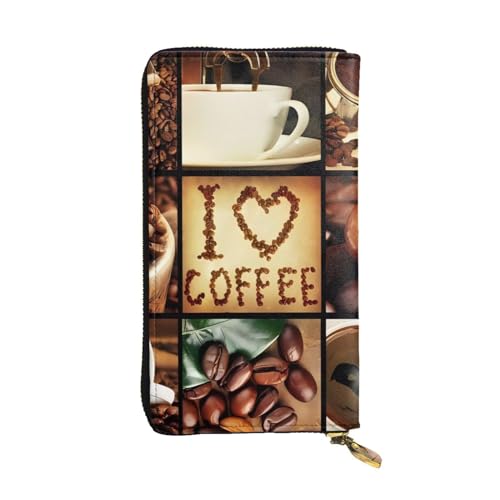 Pochette portable étanche en cuir motif café pour vos voyages et shopping