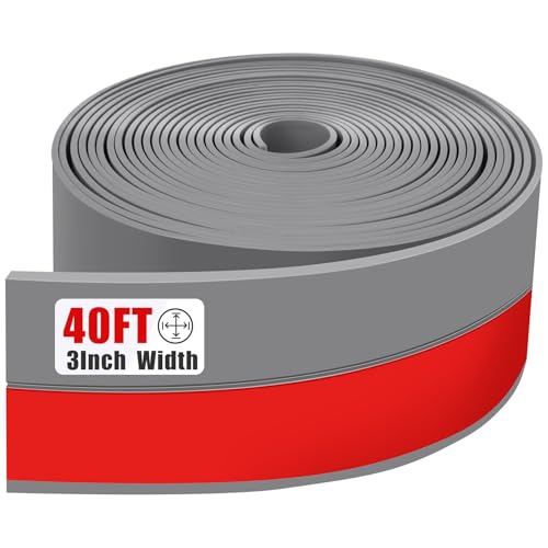 Draft Seal Tape for Doors and Windows 3 in x 40 Ft Silicone Weather Stripping Extra Thick 2mm Door Seal Strip with Strong Adhesive Draft Insulation Stopper Side Seal - Gray