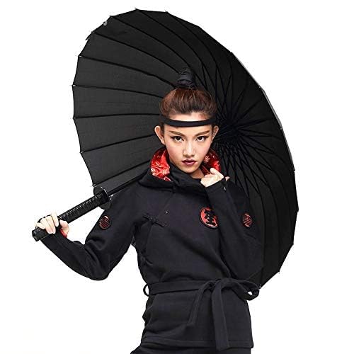 KAPUVASU Auto Open Windproof Samurai Umbrella Black - Image 5