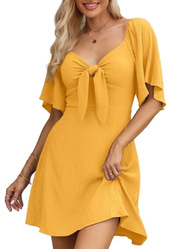 Womens Dresses 2024 Spring Summer Deep V Neck Elegant Bow