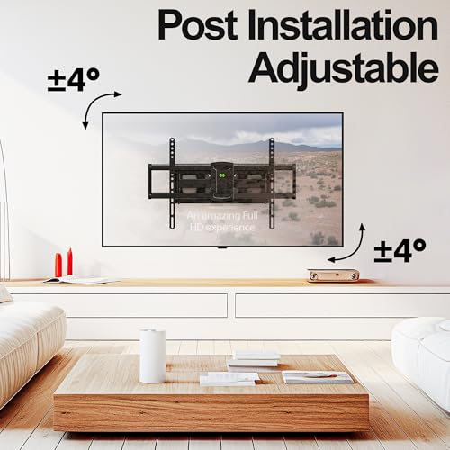 Image of Full Motion Mount, USX MOUNT UL Listed TV Wall Mount for Most 42-84 inch TVs, Holds up to 120lbs, Max VESA 600x400mm, Swivel TV Bracket with Dual Articulating Arms Tilt Rotation Fits 16 inch Wood Stud