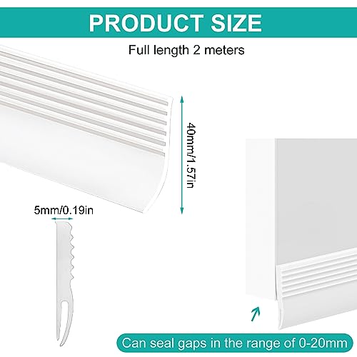 2 m tochtstopper voor geluidsisolatie, deuren, klittenband-deurafdichting, zelfklevende onderkant, dubbellaagse deurafdichting, geluidsbestendig, voor deur, tochtstopper, deurafdichting - Image 3
