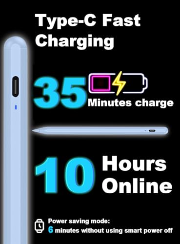 Stylus Stift für A9+ Tablet Power-Display Android Tablet Stift POM Feder Stift Type-C Schnellladung Stylus Pen Kompatibel mit Samsung Tab A9/A9+ und Anderen Android-Smartphones und -Tablets (Blau)