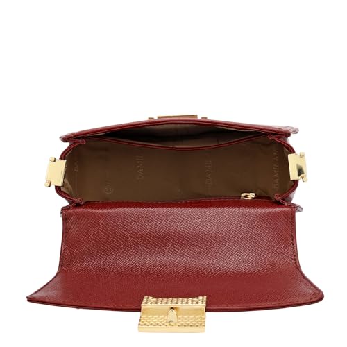 Image of Da Milano Leather Satchel Bag for Women (01019SOL)
