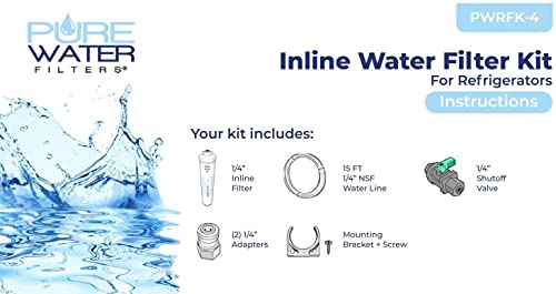 Purewater Filters PWRFK-4 Inline Water Filter Kit For Refrigerators With Ice Makers thumb #2