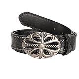 TYHOTULY Y2k Belt for Women Men Punk Alt Emo Gothic Grunge Clothes Accessories Vintage Western Cowboy Cowgirl Studded Belt (Embossed Black,43' (Fit waist 29'-38'))