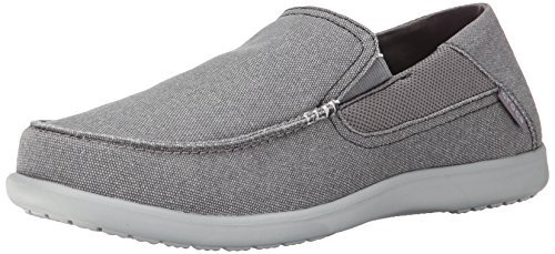 crocs Men's Santa Cruz 2 Luxe M Slip-On Loafer, Charcoal/Light Grey, 10 D(M) US