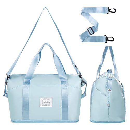 Travel Duffel Bag with Wet Pocket & Trolley Sleeve, Waterproof Expandable - image 2