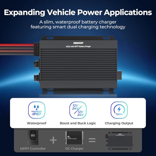 Image of Renogy 50A DC-DC MPPT Battery Charger 12V /24V IP67 Dual Input for RVs