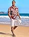 COOFANDY Mens Hawaiian Shirt Short Sleeve Button Down Shirt Summer Beach Shirt, Red - Tropical Leaf, X-Large