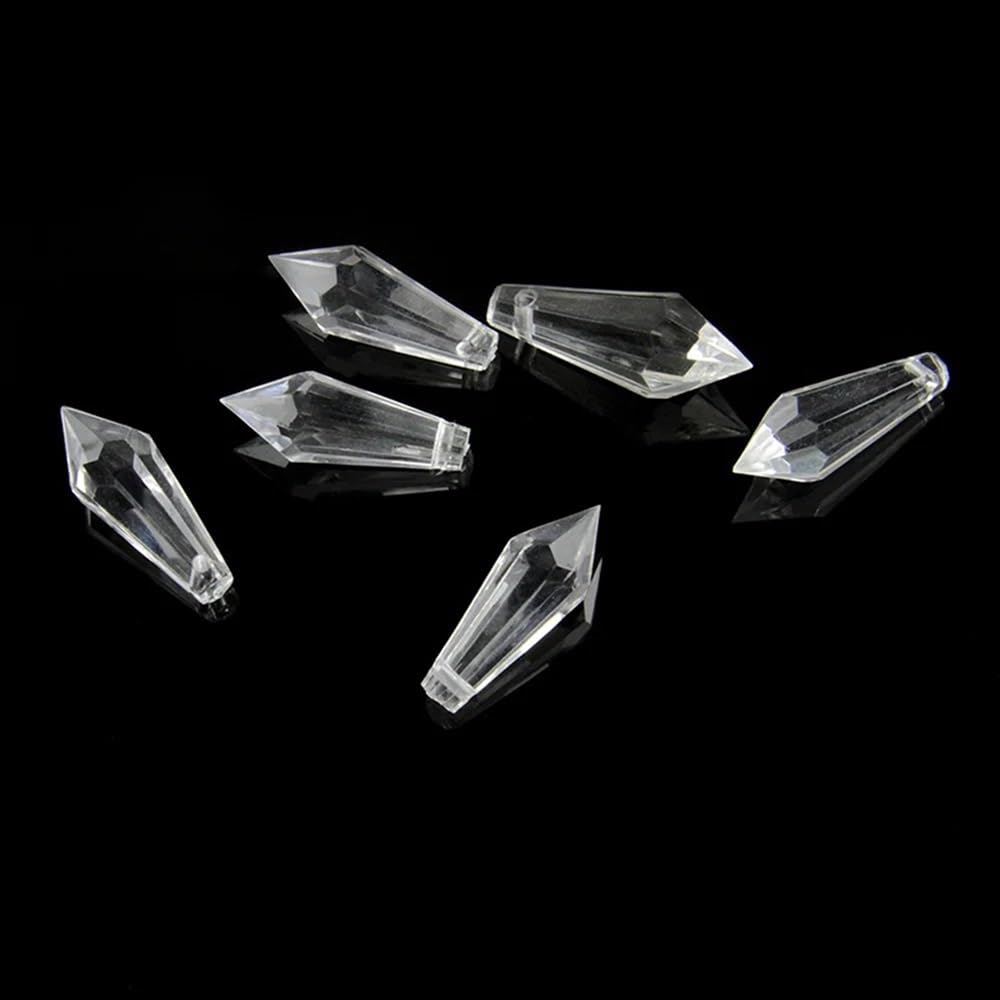 Hängekristalle Prismen 73MM 50PCS Acryl Kunststoff Kronleuchter Anhänger Eiszapfen U-Tropfen Prisma Anhänger for Dekor Hängekristalle Kristalle für Dekoration