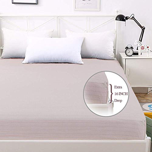 BIGEYES Earthing Sheet, Extra Deep Grounding King Size Fitted, Conductive Silver Fiber Grounding