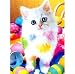 Produktbild Diamantfarbe 5D DIY,Scpink Diamantfarbe DIY Katze Strass Malerei Kreuz Menstruktur Kreuz Malerei Set Diamant 5 D Stickerei Haus Dekoration Wand 40 * 30cm A