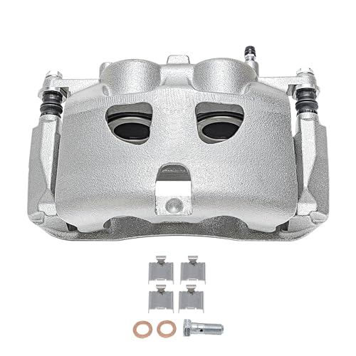 Image of Detroit Axle - Front Right Brake Caliper for 2010-2011 Ford F-150 Lincoln Mark LT 2010-2021 Expedition Navigator Disc Passenger Side Brake Caliper w /Bracket Replacement