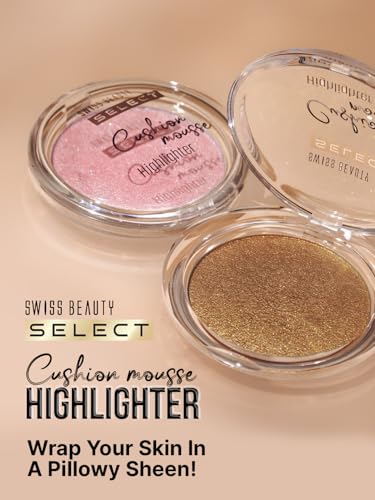Image of Swiss Beauty Select Cushion Mousse Highlighter| Lit-From-Within Finish | Glowy & Dewy Skin | Enriched With Nourishing Macadamia Oil | Four Gorgeous Shades | Shade-2. Pink Frost, 10g