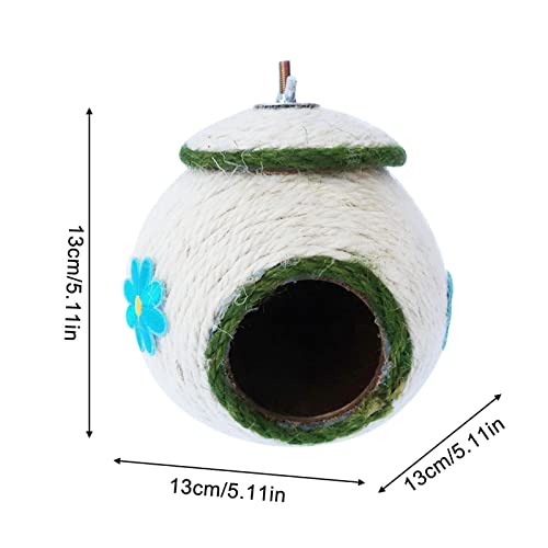 Beija-Flor - Gaiola pássaro coco feita à mão,pássaros anti-mordida com capa tecido corda para papaga