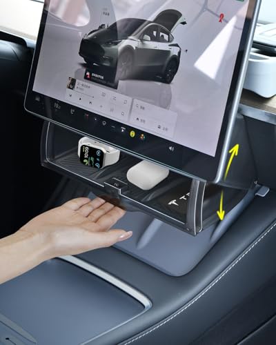 Under-screen storage tray for Tesla Model Y/3