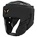 Mytra Fusion Boxing Headgear - Sparring Gear with Adjustable Strap MMA, Muay Thai, Kickboxing, Martial Arts, Karate, Head Gear (Black, L)