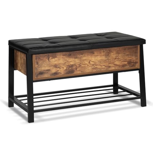 IDMarket - Banc Coffre d'entrée Chaussures Nino Design Industriel