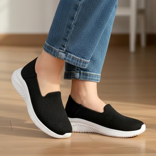 Image of KazarMax Easy On Women's Breathable Mesh Slip-On Loafers | Quick-Dry Casual Sneakers with No-Hands Design | Lightweight Anti-Skid Sole