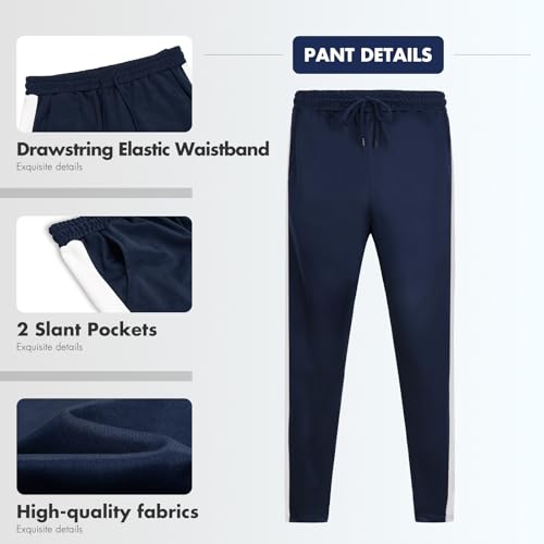 Hooteria Men's Track Suits Sets Long Sleeve Full-zip Sweatsuit Athletic Jogging Gym 2 Piece Outfit Navyblue L — view 4