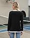 Poetsky Women's Zip Front Shirts V-Neck Long Sleeve Casual Top Blouses S Black