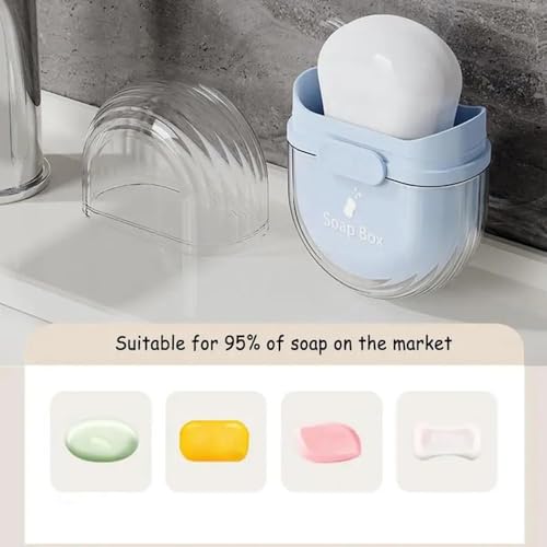 Image of Xmart India Portable Travel Soap Holder with Lid Compact Soap Container for Bathroom, Travel, Gym & Camping - Stylish Cute Box with Drainage Feature soap Stand for Bathroom(Multicolor)