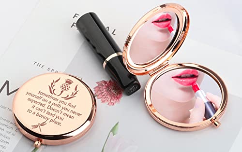 Seiraa Sassenach Makeup Mirror Scottish Thistle Compact Mirror Scotland Dragonfly Travel Pocket Mirror (Dragonfly Makeup Mirror) #TOP3