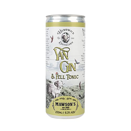 Herdwick Distillery Yan Gin with Fell Tonic Cocktail- 6.3% ABV Premium Small Batch, 10 Botanicals & 100% Natural Ingredients, Handcrafted in the Lake District, Gluten Free, Vegan 12 x 250ml Cans