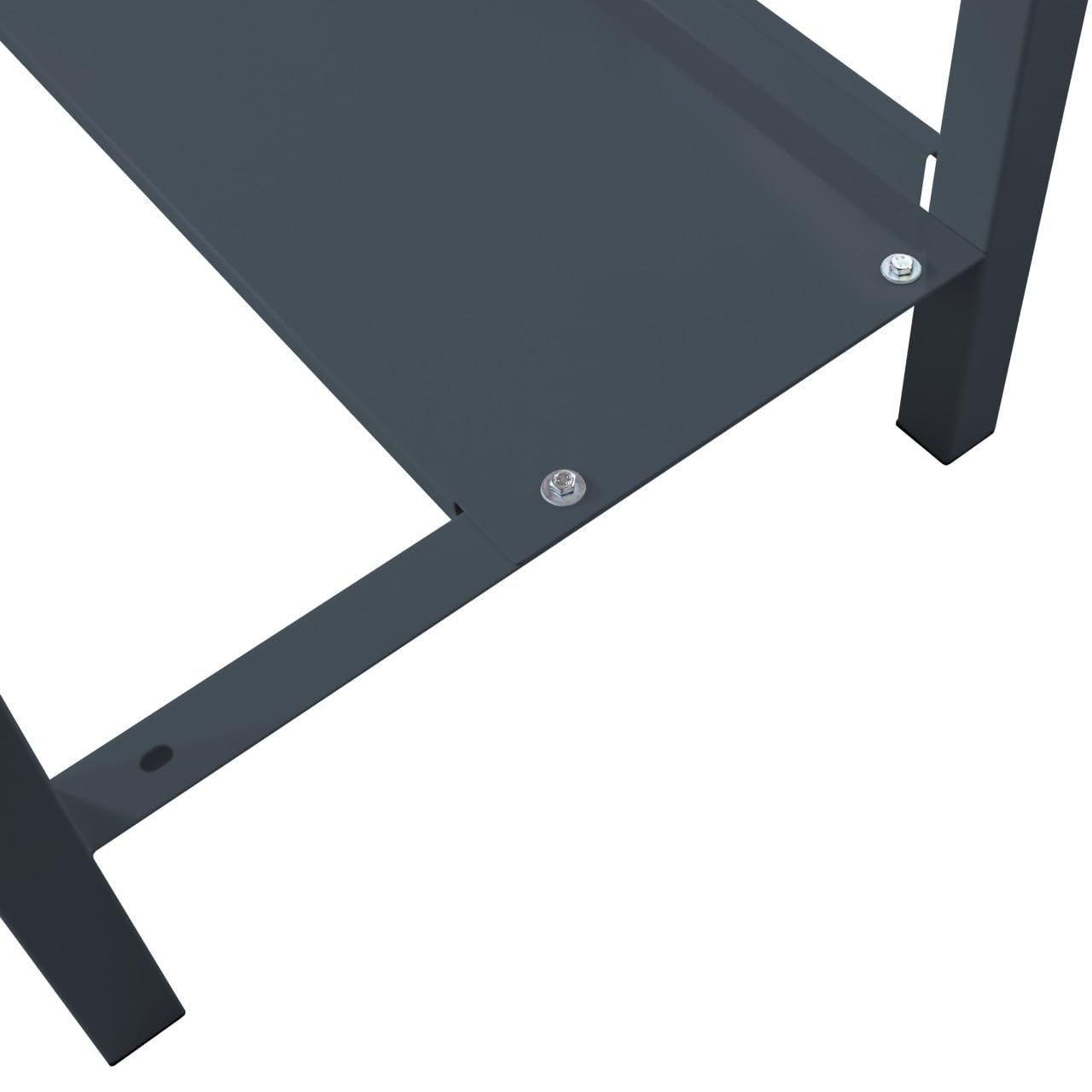 Steinbock Werkbank mit Ablageboden | 500 kg Tragkraft | HxBxT 85 x 150 x 75 cm | Anthrazitgrau | 5 cm Starke geölte Massivholz-Arbeitsplatte | stabiles Stahlgestell | Made in EU | Werktisch