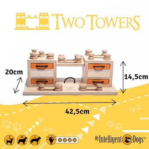 My Intelligent Dogs Interaktives Hundespielzeug Intelligenz, Hundepuzzle - Intelligenzspielzeug für Hunde Mentalen Auslastung - Interaktives Spielzeug Hund, Denkspiele für Hunde Two Towers