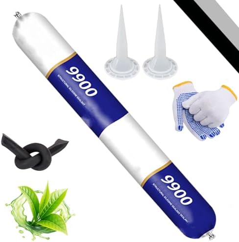 2026 New 9900 Sealant Waterproof,Outdoor Multipurpose Silicone Sealant for Caulking Gun,High Elasticity,Heat＆Tear＆Freezing Resistant for Roof & Wall Cracks (Black, 1pcs)