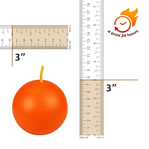 Zest Candle 6-Piece Ball Candles, 3-Inch, Orange #TOP6