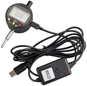 Digital Dial Indicator with USB Cable and Software, Range: 0-12.7mm, Resolution 0.01mm/0.0005inch, ABS, PRESET